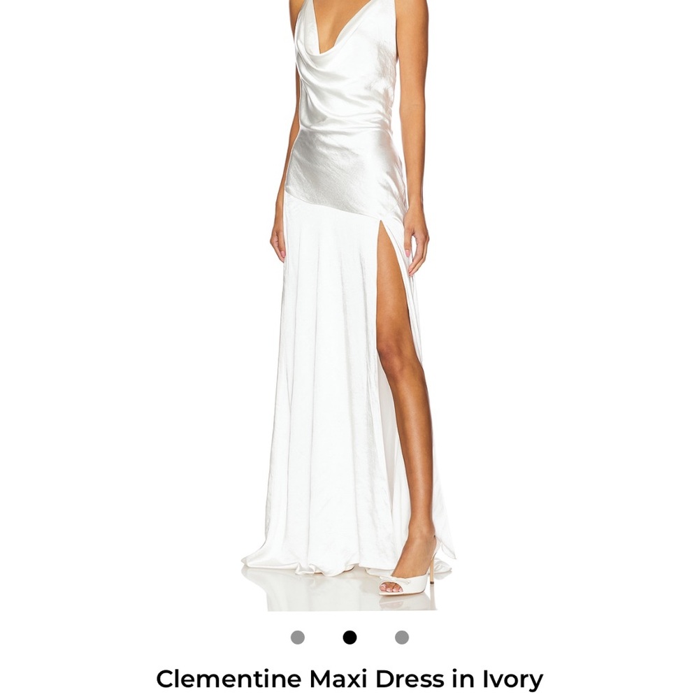 Elliatt Ivory Satin Maxi Dress